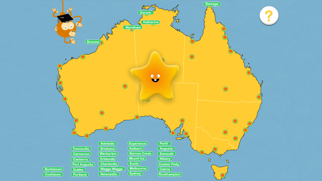 Touchscreen Learning Geography Games for interactive display