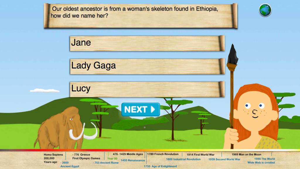 Touchscreen Learning social studies and history games for interactive display