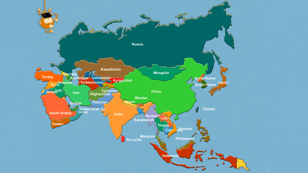 Touchscreen Learning Geography Games for interactive display