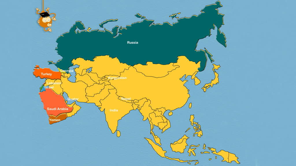Touchscreen Learning Geography Games for interactive display